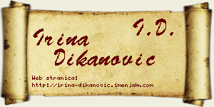 Irina Dikanović vizit kartica